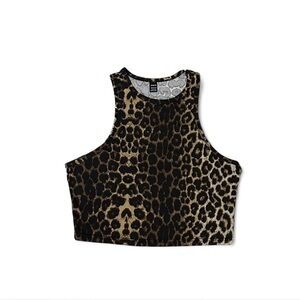Shein XL Leopard print crop tank top